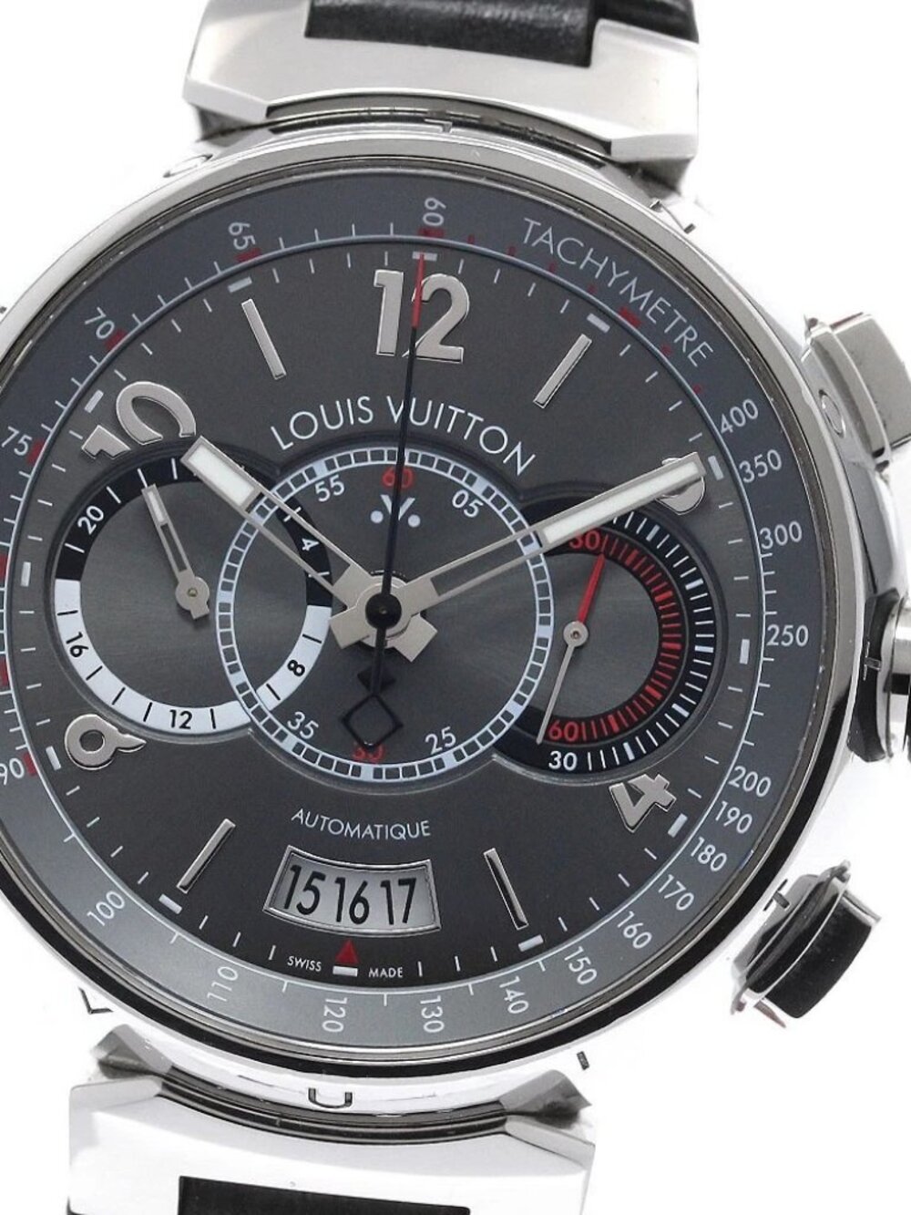 LOUIS VUITTON Tambour Chronograph Voyage Q102N Automatic Men's Watch_945802 - Picture 1 of 7
